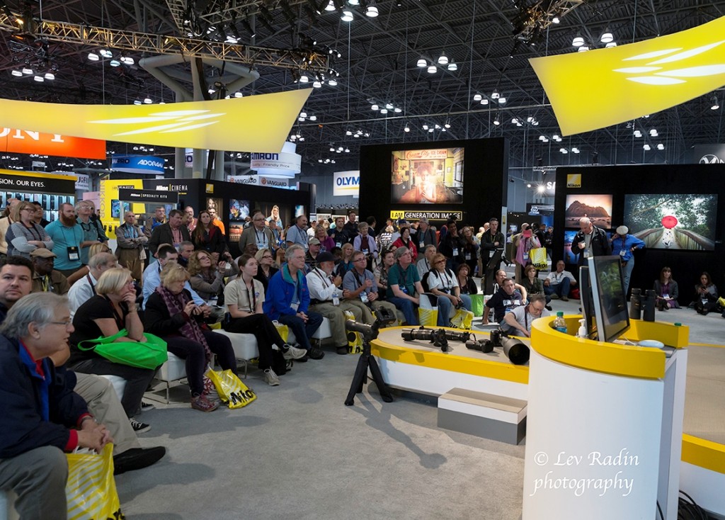 New York, NY - October 22, 2015: General atmosphere at NIKON booth during Photoplus Expo in Jacob Javits Center