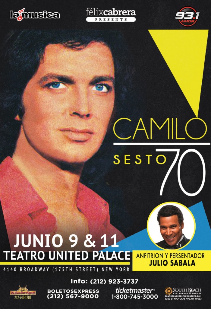 Camilo Sesto se despide de su publico en dos presentaciones en el United Palace 